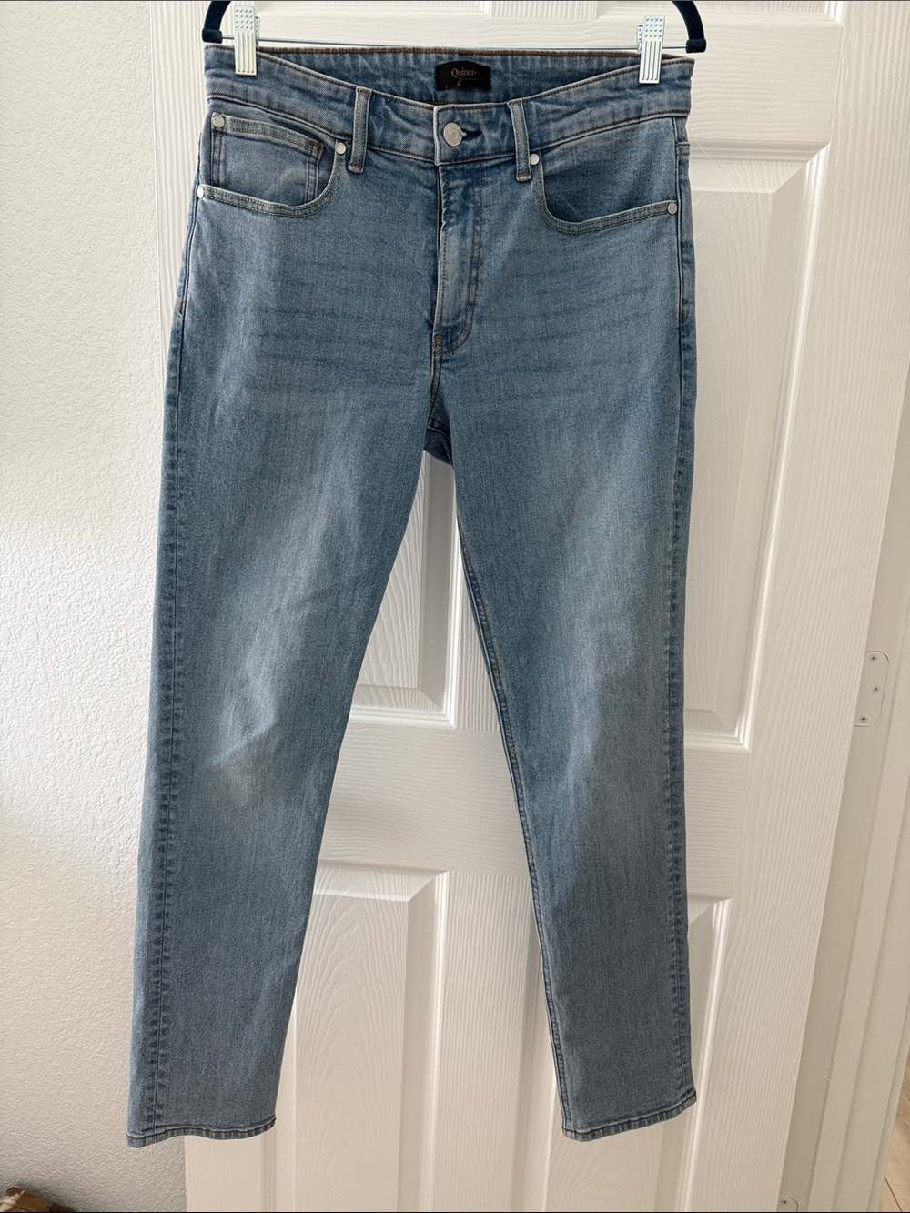 Quince Medium Light Blue Straight-Leg Jeans